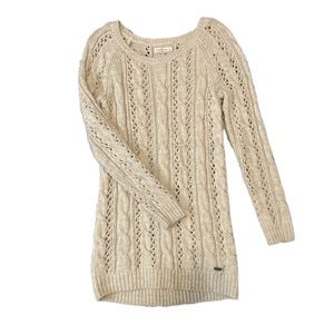 Abercrombie & Fitch tan knit long sweater dress